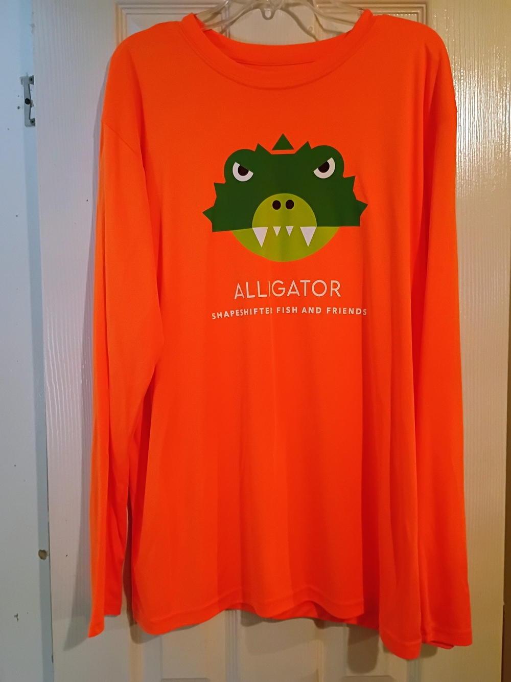 Alligator Graphic Long-Sleeve Kids Shirt - Bright Orange